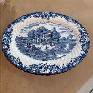Blue and White Porcelain Serving Platter